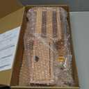 Lwenki Wall Mount Key Holder with Mail Organizer, 100% Paulownia Wood, 7 Metal Hooks, Storage Drawer, Entryway Home Decor (Light Brown)