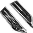 2 PCS Plastic Car Air Vent Trim Sticker, Hardy Body Vent Sticker, Suitable for Most Cars and Vehicles with Decorative Designs Silver