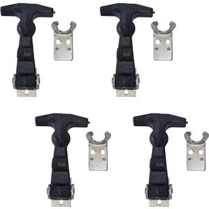 Buyers Products WJ1954 4 Inch Easy Grip Rubber Hood Catch with Bracket, 4 Pack