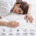 OLANLY Queen Quilted Fitted Mattress Pad Soft Pillow Top Mattress Topper, Down Alternative Fill, Cooling Comfort Breathable Mattress Cover, Machine Washable Deep Pocket Mattress Protector, White