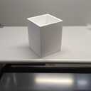 Matte White Square Small Trash Can, 2 Gallons / 7.5L Garbage Can, Waste Basket for Home, Bathrooms, Office, Under Desk, Bedroom, Laundry Room, Kitchen, Kids Room, and Dorm