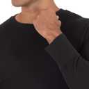 Fruit of The Loom Men's Recycled Waffle Thermal Underwear Crew Top (Black, XL)