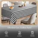 Gingham Check Tablecloth, 100% Cotton, 60x102 Inch, Black and White, Durable Table Cover for Rustic Kitchen Decor, Picnics, BBQ, Dining Room, Indoor and Outdoor Use, Black White