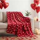 Horaldaily Valentine Flannel Blanket Throw, Mini Love Hearts Red Soft Fuzzy Plush Cozy Fleece Blankets for Couch Sofa Bed Lounging, Ideal Gifts for Kids Adults Wife Self, 60x80