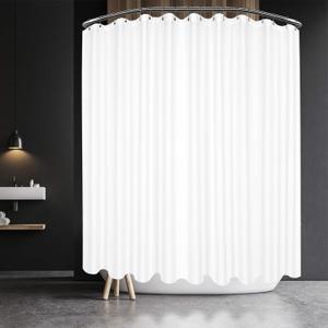 Barossa Design Extra Wide Waffle Weave Shower Curtain 144 x 72 Inch - 230GSM Heavy Fabric, Washable, Water Repellent, Spa, White, 24 Holes (144"W x 72"L (Pack of 1))