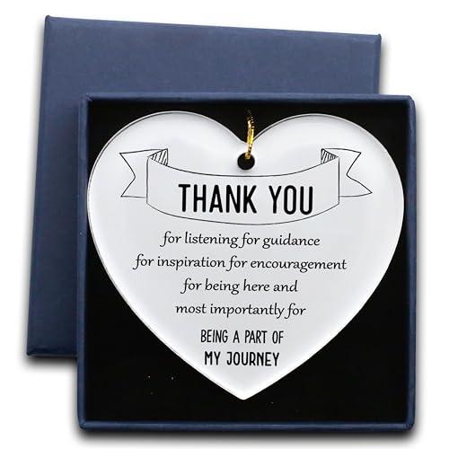Thank You Gifts for Women & Men - Coworkers, Teachers, Bosses - Leaving Job Farewell Gifts - Acrylic Heart Hanging Christmas Decoration - A04, Set of 3