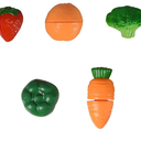 Click to see full view Playkidz: Fruit and Vegetables Basket Pretend Play Kitchen Food Educational Playset with Toy Knife, Cutting Board 7