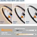 Mpayel 20" Flush Mount Ceiling Fan with RGB Light- Low Profile Modern Fan Light, Dimmable 3CCT 6Wind Speeds, LED-RGB, Bladeless Enclosed Fan with Ambient Light, Bedroom, Kids Room, Party