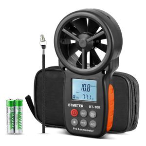 BTMETER BT-100 Handheld Anemometer, Digital Wind Speed CFM Meter Gauge Air Flow Velocity Tester for HVAC Shooting Drone, Wind Chill, 14-113 Wind Temperature