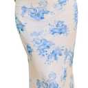 URYIAO Womens Floral Wedding Guest Fall Bodycon Ruched Long Dress (Blue)