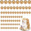 108 Pcs Balls Cake Topper DIY Cupcake Insert Foam Balloons for Cake Baking Wedding Anniversary Birthday Decoration(Gold,Multi Sizes)