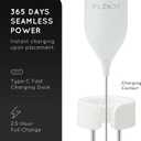 Flendy Rechargeable Milk Frother Handheld, Coffee Frother Handheld with USB-C Charging Stand, Electric Drink Mixer Handheld, Mini Electric Whisk Frother for Coffee, Matcha, etc