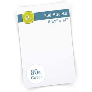 Printure Pure White Legal Size Cardstock (8 1/2 X 14) - Heavyweight 80lb Cover - Great for Menu Paper, Documents, & Programs (200 Sheets)