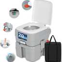 SereneLife 5.2 Gallon Portable Camping Toilet with Carry Bag For Adults, Leak Proof Porta Potty with Detachable Waste Tank and Level Indicator, Suitable for Camping, Hiking, and Boating