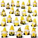 80 Pcs Bee Sunflower Mini Gnomes Decor Bulk Honey Bee Miniature Gnomes Figurines Summer Sunflower Mini Resin Statues for Indoor Outdoor Garden Landscape Patio Decor Housewarming Gifts