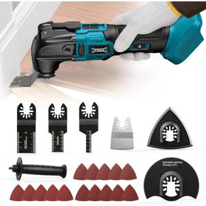 Cordless Oscillating Tool Compatible with Makita 18V Battery, 6 Variable Speed Brushless Tool, Oscillating multi tool kit for Cutting Wood Drywall Nails Remove Grout & Sanding(No Battery