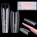 240 PCS Sandwich Nail Dual Forms, Nail Extension Kit for Beginner & Professional, 14 Sizes Dual Form for Polygel and Builder Gel, Salon and Home DIY Nail Art Tools (Trapezoidal)
