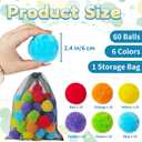 60 Pcs Reusable Water Balloons,Soft Splash Balls for Outdoor Water Games,Beach Pool Party Supplies,Reusable Water Toys for Summer Fun and Family Activities