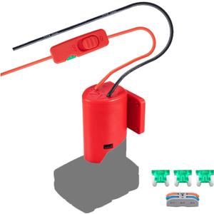 Upgraded Battery Adapter Compatible for Milwaukee M12 12V Battery Adapter All-in-one Design of The Fuse and Switch Power Ride Wheel Adapter Compatible for M12 Converter Kit 14 Gauge
