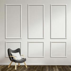 Melkus Peel and Stick Wall Molding 3 Set Pre-Cut Wainscoting Panels for Interior Wall Décor Self Adhesive Wainscoting Accent Panel(Top 54x24 in and Bottom 24x24 in) Style 1