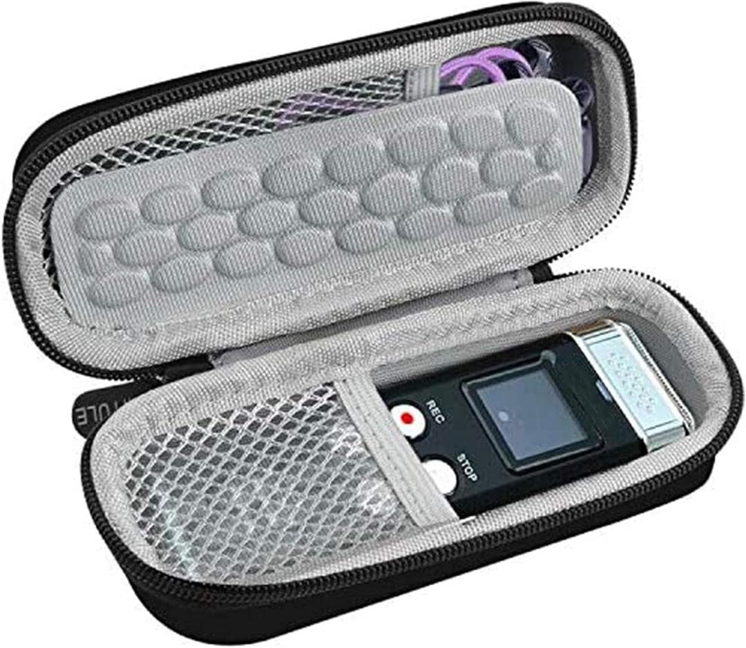 Case Compatible with 136G 128GB Digital Voice Recorder for Aiworth/for Sony ICD-PX370/ 470/560 for EVIDA/for Aomago Activated Recorder Fits for MP3 Player, Earbuds, USB Cable (Box Only) (Black)