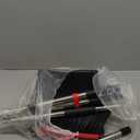 NACENA Broom and Dustpan Set, 52-in Long Adjustable Handle Broom Dustpan Combo with Dustpan Teeth to Automatically Clean Hair Suitable for Home Kitchen Office Hall Floor (Black&Red),