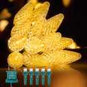 C9 LED Christmas Lights Outdoor, 97ft 150 LED Waterproof Strawberry Christmas Decorations String Lights, Plug in Vintage Christmas Tree Lights for Outside, Roof, Patio, Wedding, Party, Warm White