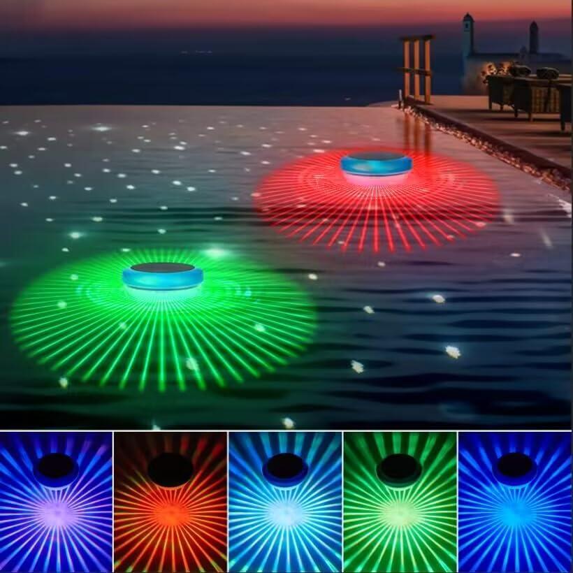 Solar Floating Pool Lights,Pool Lights with RGB Color Changing,Waterproof Solar Pool Lights for Indoor/Outdoor,Pool Lights that Float for Swimming Pool, Hot Tub, Spa, Pond (2, RGB)
