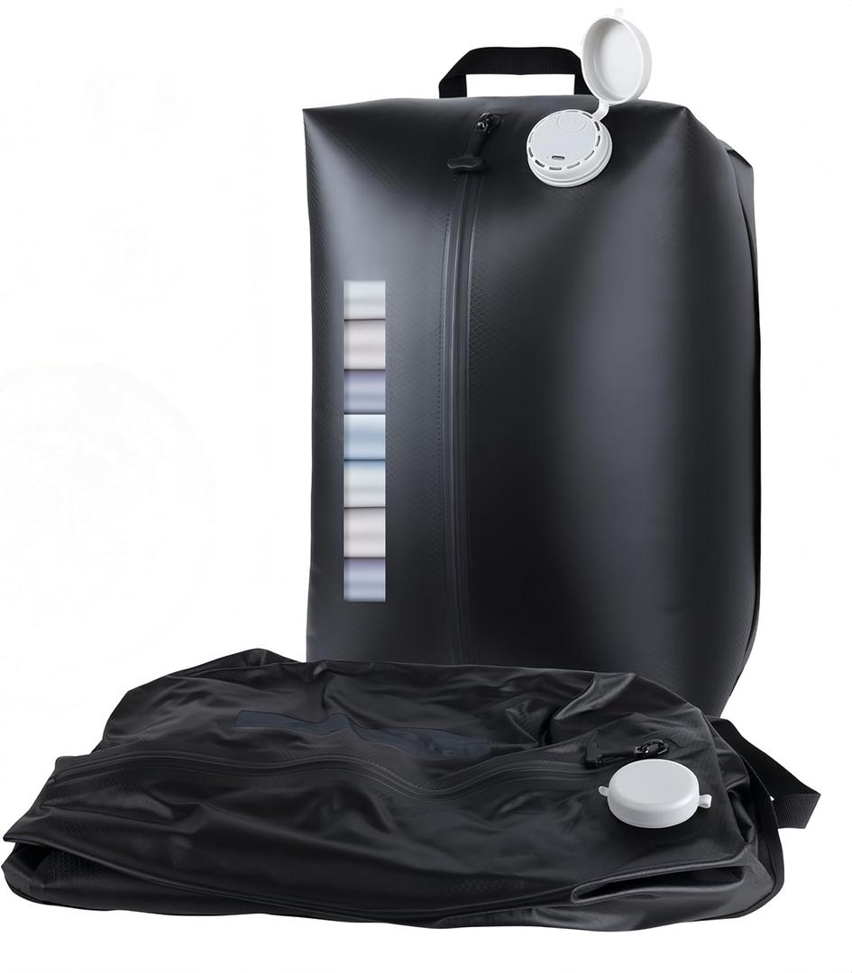 Professional Vacuum Bags with Built-in Pump, 30L IP67 Vacuum Seal Bags with See-through Window, Space Saver Bags for Clothing Travel (Black)