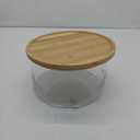 25DOL XXL Extra Large Clear Glass Salad Bowl DishHand Blown Dual Function Bamboo Lid - Mixing Bowl for Salads, Dessert, Fruit, Punch - Centerpiece Large Serving Bowls - Airtight Lid