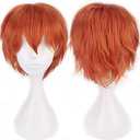 Kediciz Holiday Wig Anime Costume Cosplay Wigs Short Anti-alice Synthetic Party Hair for Women Men Boy Teens + Free Cap (Orange)