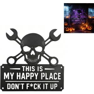 This Is My Happy Place Don't F*ck It Up Metal Wall Art Sign (12''), 16"