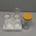 DRKIO 24 Oz Overnight Oats Containers with Bamboo Lids - 4 Pack Glass Storage Jars with Airtight Lids Wide Mouth Mason Food Jars Great for Meal Prep Salad Chia Pudding Snacks Yogurt Sugar Spice