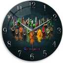 Kitchen Wall Clock Battery Operated 12 Inches Round Decorative Clocks for Walls Glass Wall Clock for Bedroom