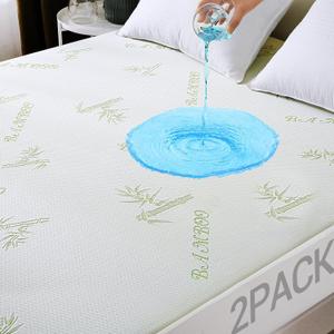 MUXHOMO 2 Pack King Mattress Protector, 100% Waterproof King Size Mattress Cover Protector, Cooling and Breathable Bed Pad Cover, Deep Pocket 8"-21"