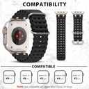 Ocean Sport Bands Compatible with Apple Watch Ultra 2/Ultra Band 49mm 46mm 45mm 44mm 42mm for Men Women, Metal Connector with Breathable Silicone Waterproof Strap for iWatch Series 10 9 8 7 SE 6 5 4 3 (Green/Black)