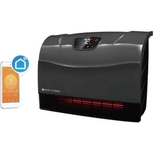 NEW Touch Screen - 1500 Watt ~ Infrared Space Heater ~ Wall Mounted ~ Wifi Enabled Grey with WIFI (Gray)