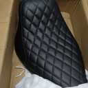 Motorcycle Front Driver Leather Cushion Pillion Seat Solo Seat Fit For Harley Heritage Softail Classic FLSTC Softail Deluxe FLSTN 2006-2017 (Black Stitching)