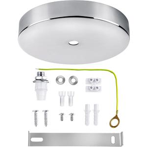 Arturesthome 4.7" Silver Ceiling Canopy Light Kit Rewind Single Hole with Hardware,Ceiling Plate for Pendant Light or Chandelier,Screw Fixing on Both Sides is Easier to Install Than Standard Canopies (12cm)