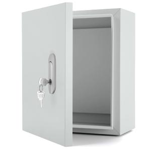 Steel Electrical Enclosure, 16 x 12 x 6'' Outdoor Wall-Mounted Weatherproof Box, Lockable Lid & Integrated Mounting Plate for Industrial/Commercial Electrical Installations