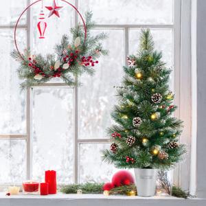 3 FT Battery-Operated Tabletop Holiday Decoration with 81 PVC and Pine Needles