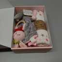 Newborn Baby Girl Gift, 9 Pcs Baby Gifts for Girls Newborn Essentials, New Baby Girl Gift Basket Baby Shower Gender Reveal Gifts, New Mom Gift Swaddle Blanket Bunny Rattle Gift Set (Pink)