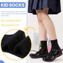 WEVIAS Kids Crew Socks Boys Cotton Black White Grey Athletic School Uniform Dress Socks 4 Pairs (4 Pairs Black, 9-12 Years)