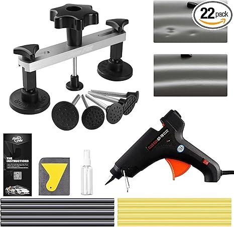 Super PDR Dent Puller Kit, Car Dent Removal Kit with Bridge Puller, Small Dent Puller for Auto Dent Removal, Small Dents, Door Dings and Hail Damage