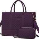 LOVEVOOK Laptop Bag for Women 17.3 inch Lightweight PU Laptop Tote Bag, Large Capacity Computer bag with Clutch Purse for Business, Work, Office, Travel, School,Casual