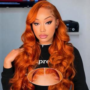Heylisa 28 Inch 13x6 Ginger Lace Front Wigs Human Hair 200% Density Body Wave Ginger Wig Human Hair for Women New Trend M Hairline, Pre Plucked, Tangle Free, Minimal Shedding, Natural Elegant