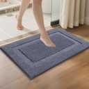 SHACOS Super Soft Bathroom Rugs 20x32 inch Non Slip Washable Bath Rugs Microfiber Bath Mats for Bathroom Floor Tub Shower Vanity Sink Decor Accessories, Dark Grey 1'8" x 2'8"