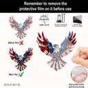 4th of July Sun Catcher for Window Hanging with Eagle Designs Acrylic Stained Glass for Garden 250th Anniversary America Ornament Blue Red White Independence Day Party Decor