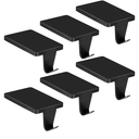 Palonu 4 Pcs Black Christmas Stocking Holders, Heavy Duty Mantle Hangers Cast Iron Hanging Hooks with Non-Slip Pad,Christmas Ornaments Xmas Holiday Decoration Shelf Window Fireplace Mantel Décor