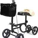 BodyMed Knee Walker for Injuries with Dual Brakes, Detachable Fabric Basket & Knee Pad Cover - Collapsible and Adjustable Scooter, Broken Leg Caddy, Alternative to Crutches